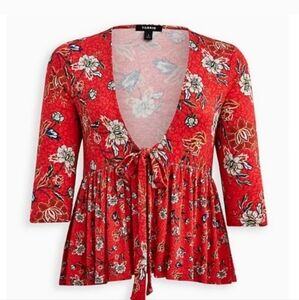 Floral Red Kimono Cardigan
